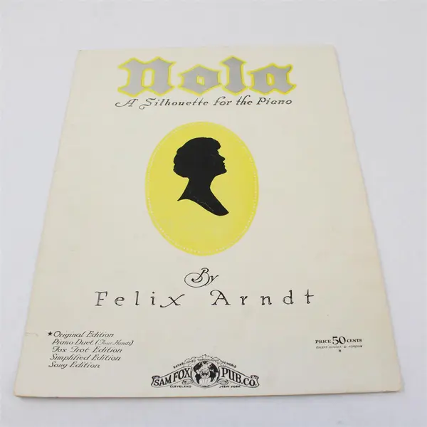 Antique 1916 Sheet Music Nola by Felix Arndt For Piano Duet Sam Fox Publishing