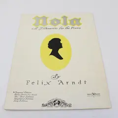 Antique 1916 Sheet Music Nola by Felix Arndt For Piano Duet Sam Fox Publishing