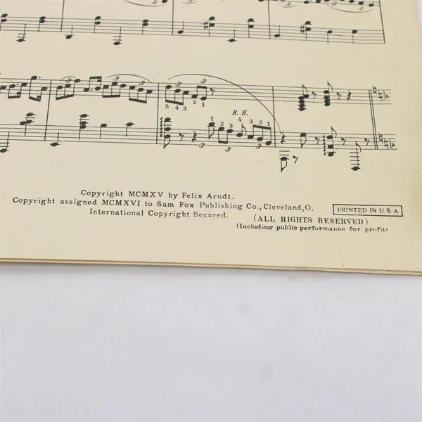 Antique 1916 Sheet Music Nola by Felix Arndt For Piano Duet Sam Fox Publishing