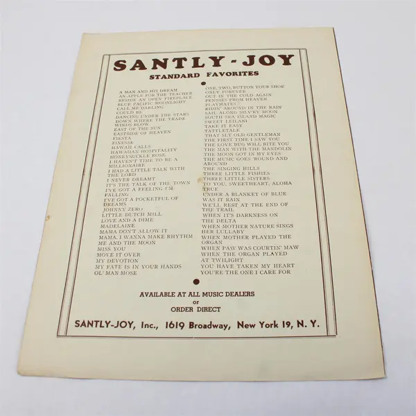 Vintage 1945 Buddy Kaye and Ted Mossman's Till the End of Time Piano Sheet Music