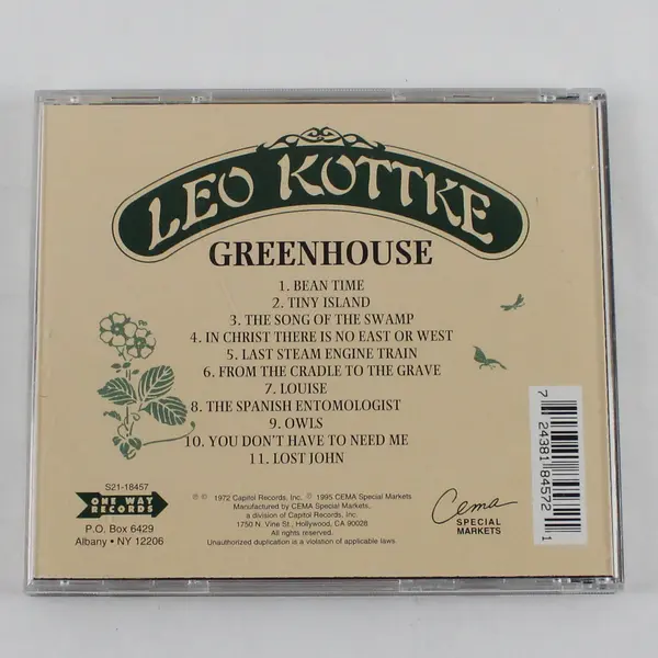 Greenhouse by Leo Kottke Album One Way Records CD 1995 