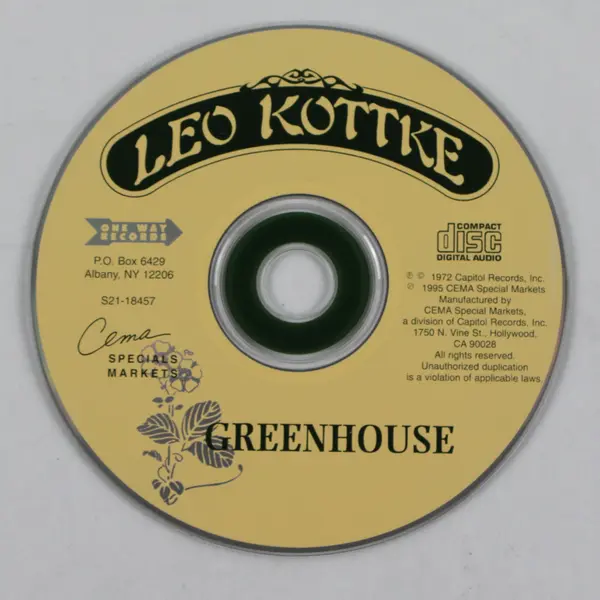 Greenhouse by Leo Kottke Album One Way Records CD 1995 