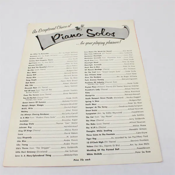 VTG 1965 Sheet Music Lara's Theme Maurice Jarre From Doctor Zhivago Piano Solo