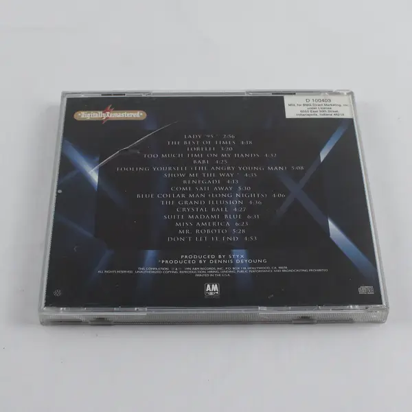 Styx: Greatest Hits Digitally Remastered Compilation 1995 CD A&M Records