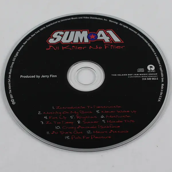 All Killer No Filler by Sum 41 CD Album 2001 