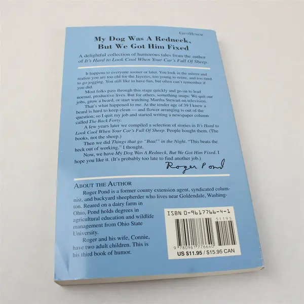Vintage My Dog Was a Redneck But We Got Him Fixed by Roger Pond 1997 PB Signed