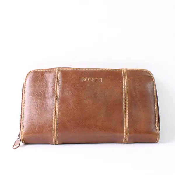 Rosetti Brown Zip Around Wallet w/Organizing Slots Wallet