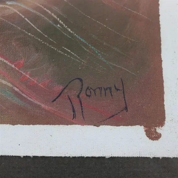 Ronny Original Framed Oil Painting Andean Child Undated Portrait
