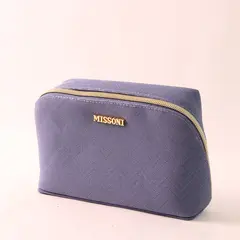 Missoni Blue Zig-Zag Delta Toiletry Zipper Bag Complete Set