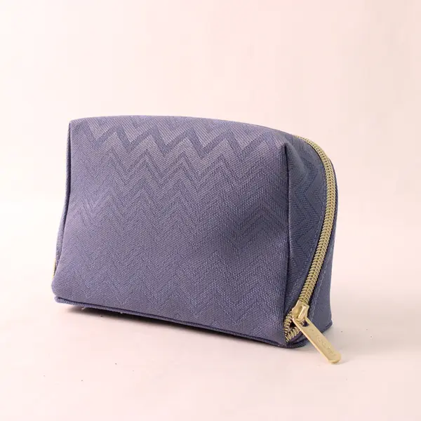 Missoni Blue Zig-Zag Delta Toiletry Zipper Bag Complete Set