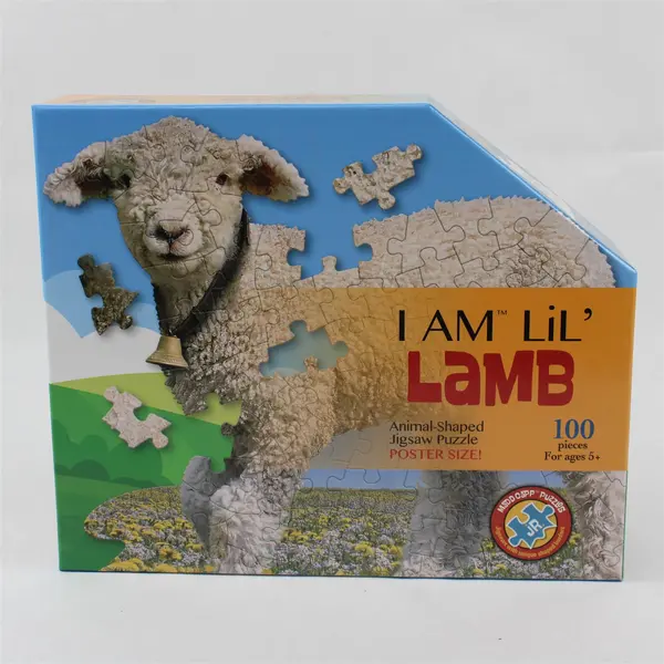 I Am LiL' Lamb 100 Pc. Jigsaw Lamb Shaped Puzzle  w/Poster 2021, complete 