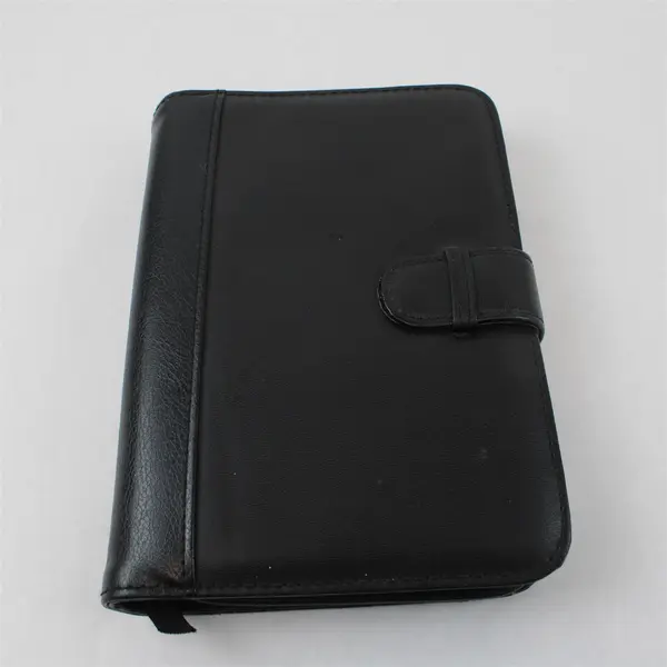 Plan Ahead Black Faux Leather Case for Planning Addresses Pockets for Cards Etc.