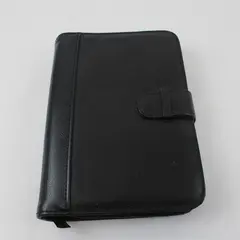 Plan Ahead Black Faux Leather Case for Planning Addresses Pockets for Cards Etc.