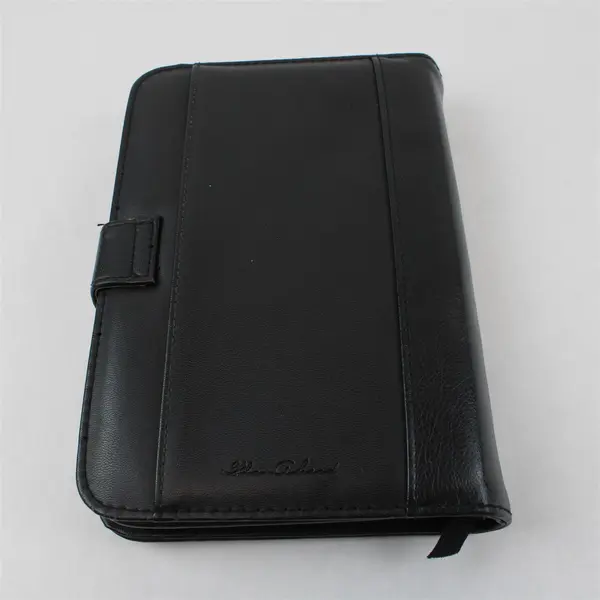 Plan Ahead Black Faux Leather Case for Planning Addresses Pockets for Cards Etc.