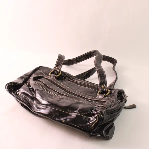 Y2K Unbranded Medium Size Deep Purple Faux Patent Leather Shoulder Purse