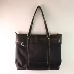 Targus Black Nylon and Faux Leather 15" Laptop Computer Deluxe Tote 