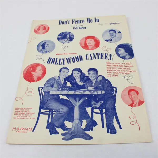 VTG 1944 Sheet Music Don't Fence Me In Cole Porter From Hollywood Canteen Movie