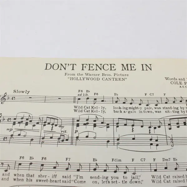 VTG 1944 Sheet Music Don't Fence Me In Cole Porter From Hollywood Canteen Movie