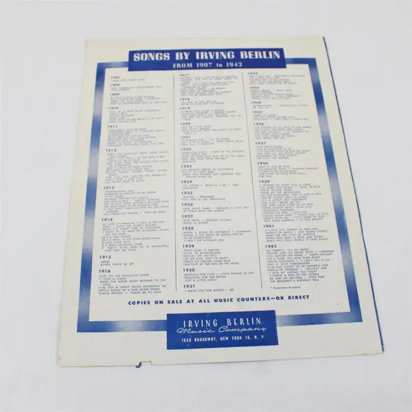 Irving Berlin Always Sheet Music Deanna Durbin Christmas Holiday