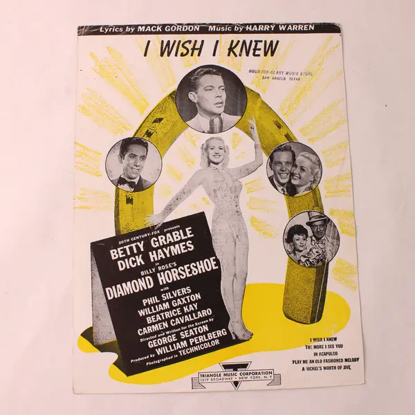 VTG 1945 Sheet Music I Wish I Knew Mack Gordon Harry Warren Musical