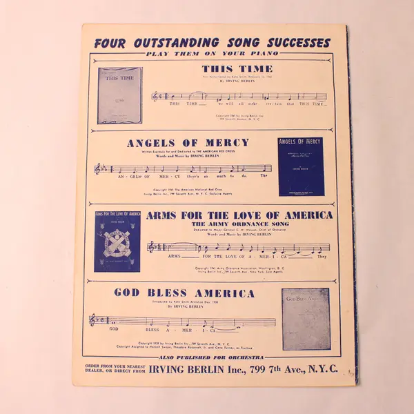 VTG 1942 Sheet Music I Threw A Kiss In The Ocean Irving Berlin Piano & Guitar