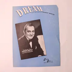 Vintage 1945 Sheet Music Dream Words & Music by Johnny Mercer For Piano 