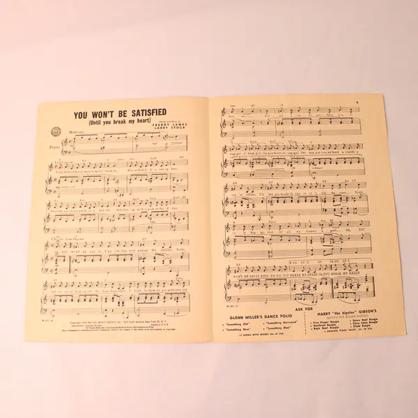 Vintage 1945 Sheet Music You Won't Be Satisfied (Until You Break My Heart)