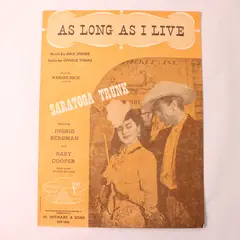 VTG 1944 Sheet Music As Long As I Live Steiner & Tobias Movie Saratoga Trunk