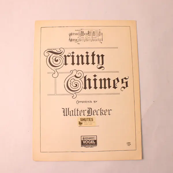 Antique 1912 Sheet Music Trinity Chimes Walter Decker For Player Piano