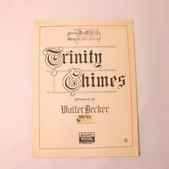 Antique 1912 Sheet Music Trinity Chimes Walter Decker For Player Piano