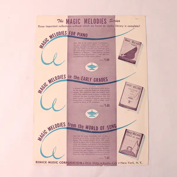 Vintage 1945 Sheet Music The Wish That I Wish Tonight Scholl & Jerome