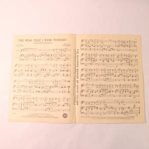 Vintage 1945 Sheet Music The Wish That I Wish Tonight Scholl & Jerome
