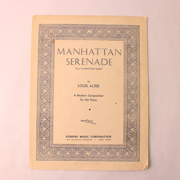 Vintage 1928 Sheet Music Manhattan Serenade Louis Alter For Piano