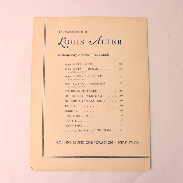Vintage 1928 Sheet Music Manhattan Serenade Louis Alter For Piano