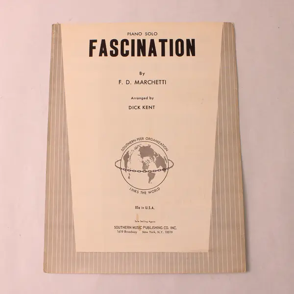 VTG 1957 Sheet Music Fascination Piano Solo F D Marchetti Arranged by Dick Kent
