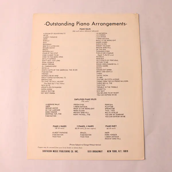 VTG 1957 Sheet Music Fascination Piano Solo F D Marchetti Arranged by Dick Kent