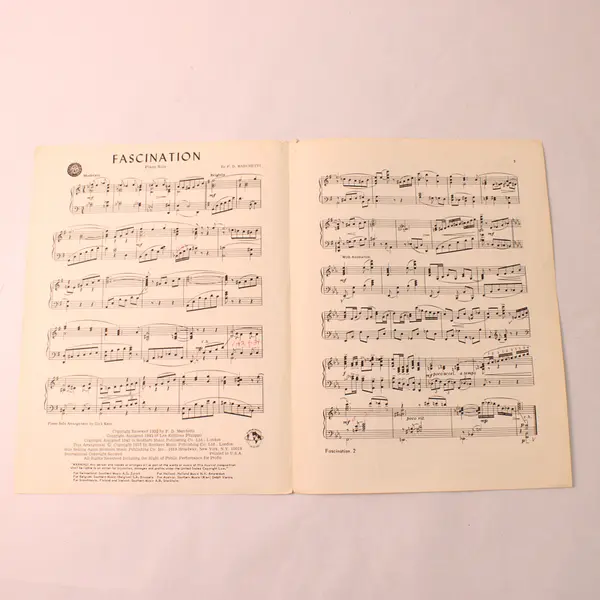 VTG 1957 Sheet Music Fascination Piano Solo F D Marchetti Arranged by Dick Kent