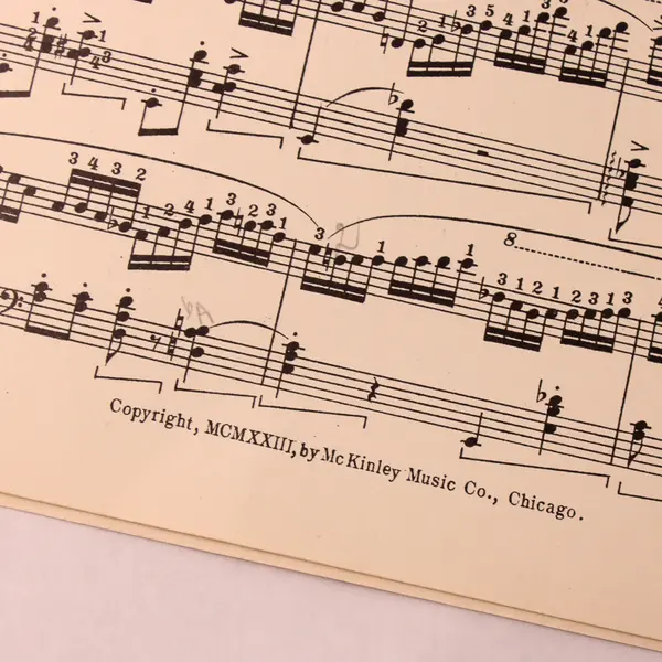 Antique 1923 Sheet Music Etude in A Flat by H A Wollenhaupt For Piano