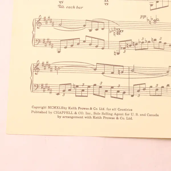 Vintage 1942 Sheet Music Theme From the Warsaw Concerto Richard Addinsell Piano