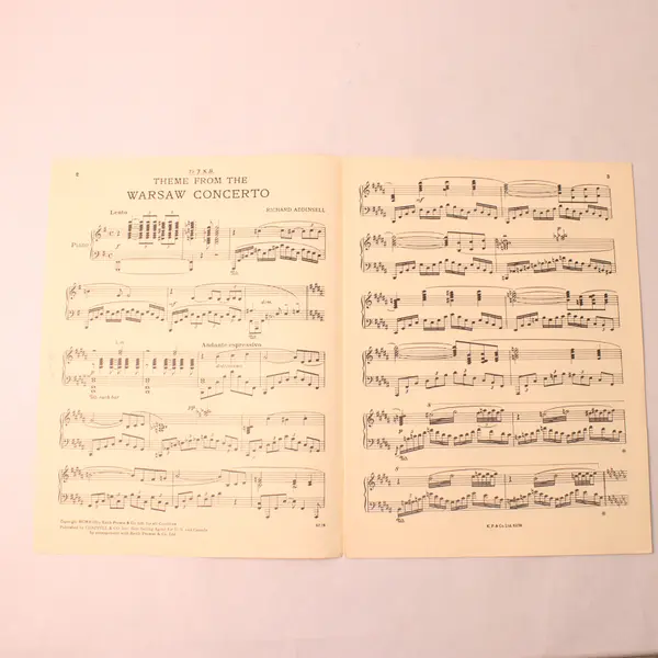 Vintage 1942 Sheet Music Theme From the Warsaw Concerto Richard Addinsell Piano