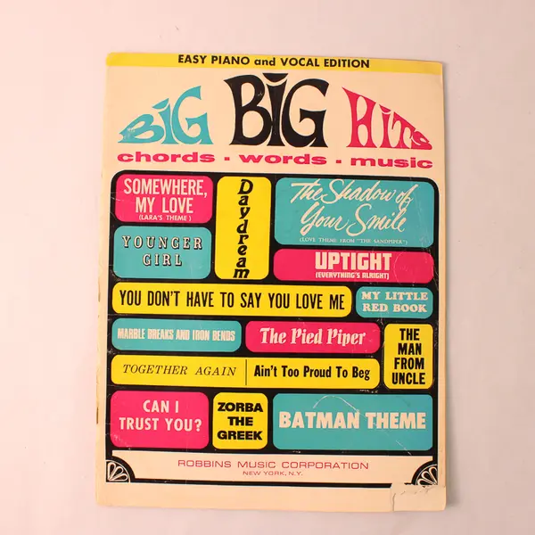 Vintage 1966 Songbook Big Big Hits Chords Words Music Easy Piano Vocal Edition