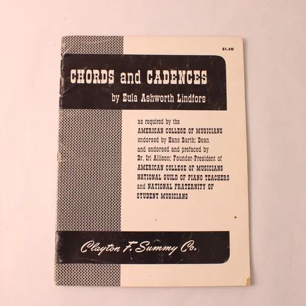 VTG 1950 Chords and Cadences by Eula Ashworth Lindfors Instruction Book Piano