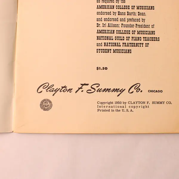 VTG 1950 Chords and Cadences by Eula Ashworth Lindfors Instruction Book Piano
