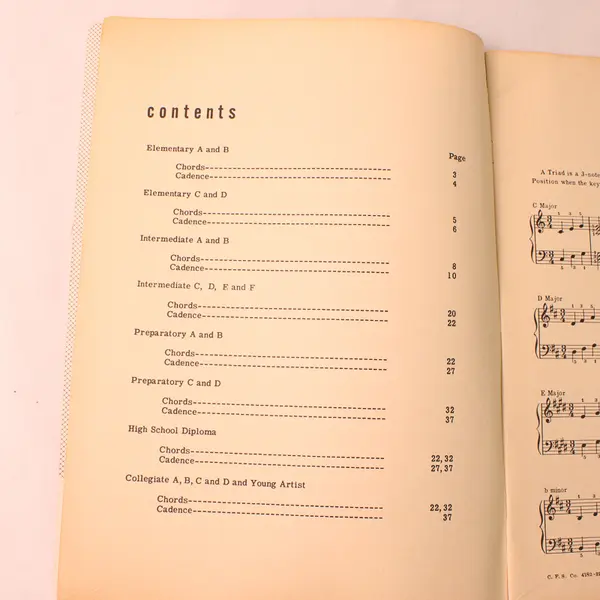 VTG 1950 Chords and Cadences by Eula Ashworth Lindfors Instruction Book Piano