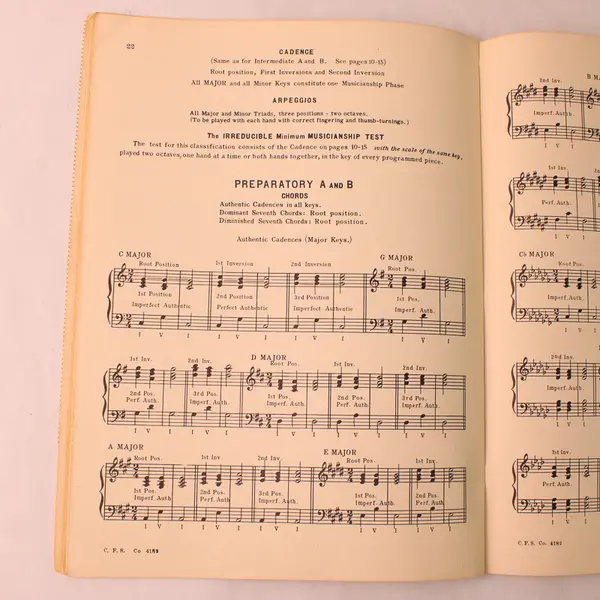 VTG 1950 Chords and Cadences by Eula Ashworth Lindfors Instruction Book Piano