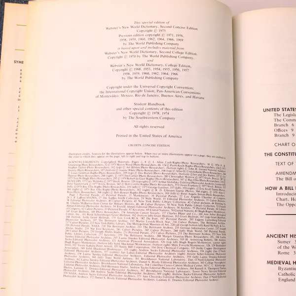 VTG Webster's New World Dictionary w/Student Handbook Concise Edition 1978 HC
