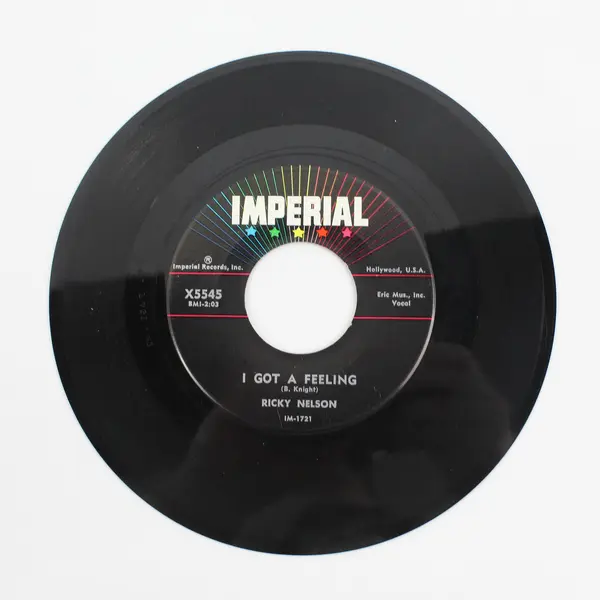 Ricky Nelson - I Got A Feeling -Lonesome Town 7" Vinyl Record