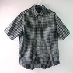 TownCraft Green Blue & Beige Plaid Short-Sleeved Button-Down Men's Large