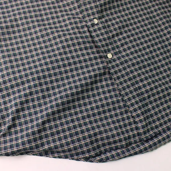 TownCraft Green Blue & Beige Plaid Short-Sleeved Button-Down Men's Large