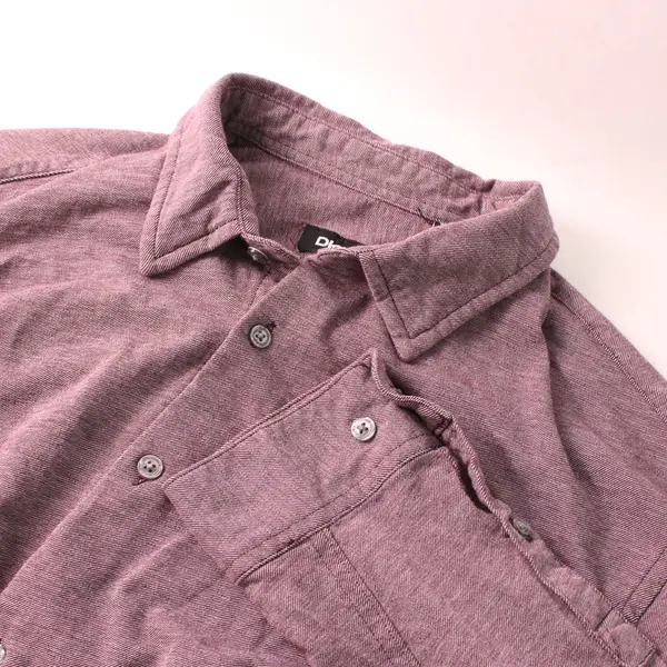 DKNY Burgundy Long-Sleeved Button-Up Men's XL